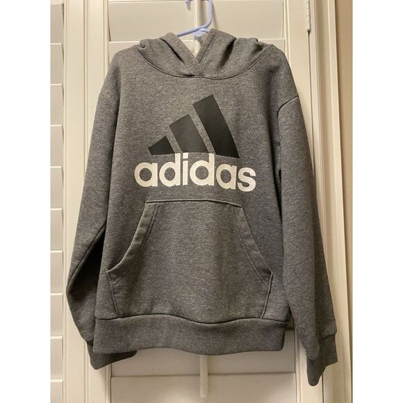 Boy's Kids Gray Adidas Hoodie Size Small‎ US 8 - Picture 1 of 7